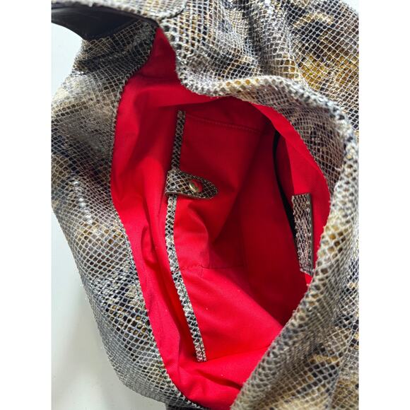 Dooney & Bourke vintage purse snakeskin embossed leather shoulder bag logo lock - Picture 12 of 16